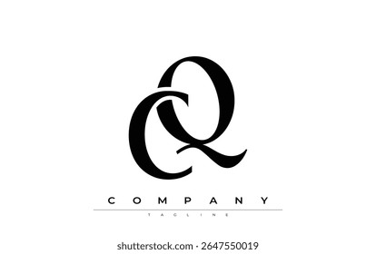 CQ Modern Initials Logo Design. Branding logo with stylized initials showcasing bold design and modern aesthetic. Ideal for professional business branding or creative projects focusing on minimalistic
