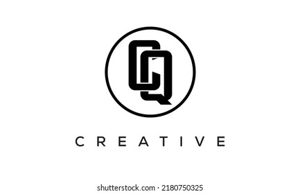 CQ monogram. initial letters SU eye-catching Typographic logo design with circle, very creative stylish lettering logo icon for your business and company
