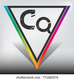 CQ Multicolor Triangle LOGO with Dark Gray Highlight and Shadow
