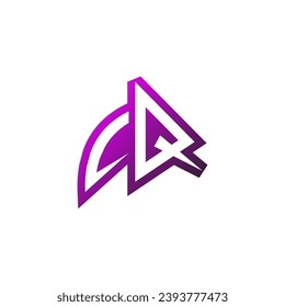 Soporte inicial del logotipo del emblema de CQ Premium y concepto de diseño de juegos