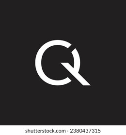 CQ, Q, C letters logo monogram design 