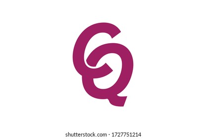 CQ oder QC Letter Initial Logo Design, Vector Template
