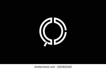 CQ or QC Letter Initial Logo Design, Vector Template