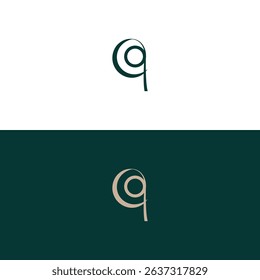 CQ or QC Letter Initial Logo Design, Vector Template