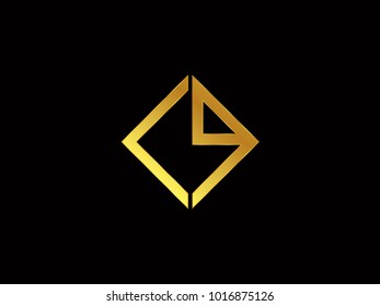CQ square shape Gold color logo