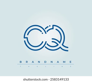 CQ Technology Letter Logo Template. This tech letter logo is a graphic mark that uses letters to represent a technology company.