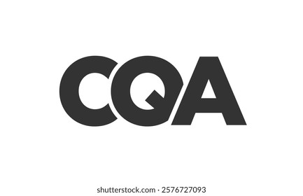 CQA logo design template with strong and modern bold text. Initial based vector logotype featuring simple and minimal typography. Trendy company identity ideal for businesses brand presence.