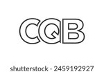 CQB logo design template with strong and modern bold text. Initial based vector logotype featuring simple and minimal typography. Trendy company identity ideal for businesses brand presence.