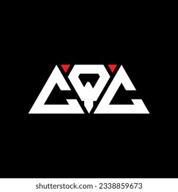CQC triangle letter logo design with triangle shape. CQC triangle logo design monogram. CQC triangle vector logo template with red color. CQC triangular logo Simple, Elegant, and Luxurious design.