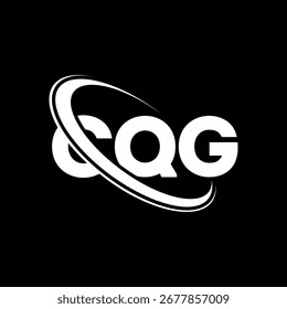 CQG-Logo. CQG-Buchstabe. Logo-Design für CQG-Buchstaben. Initialen CQ G Logo mit Kreis und Großbuchstaben Monogramm Logo verbunden. CQG Typografie für Technologie, Business und Immobilien Marke.