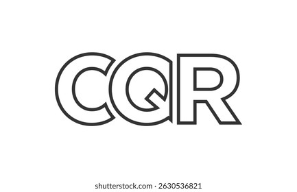CQR logo design template with strong and modern bold text. Initial based vector logotype featuring simple and minimal typography. Trendy company identity ideal for businesses brand presence.