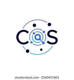 CQS logo connected with planet and atoms