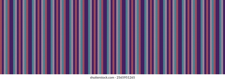 Cquare fabric background texture, rich vector vertical textile. Dong pattern lines seamless stripe in violet and teal colors palette.