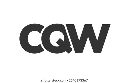 CQW logo design template with strong and modern bold text. Initial based vector logotype featuring simple and minimal typography. Trendy company identity ideal for businesses brand presence.