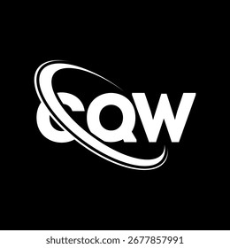Logotipo de CQW. Carta CQW. CQW diseño de logotipo de la letra. Logotipo de C QW enlazado con el círculo y el logotipo del monograma en mayúsculas. Tipografía CQW para tecnología, negocio y marca inmobiliaria.