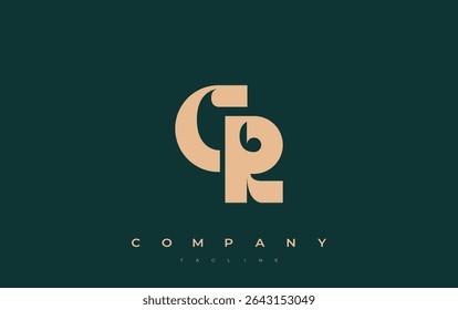 CR Abstract Geometric Logo Design. Modern and elegant logo design with simplistic typography elements, showcasing branding excellence.