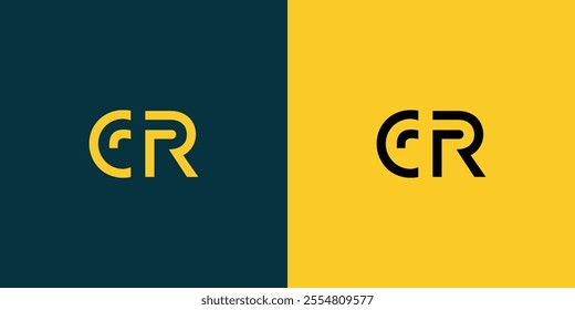 CR abstract minimalist letters Logo Monogram. It is a minimalist logo, this logo is made by combining two letters