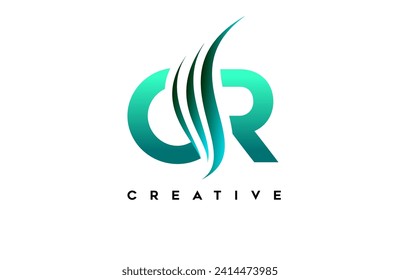 CR cr alphabet letter logo design idea concept for business or personal brand identity icon Vector Illustration.