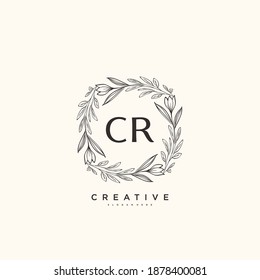 CR Beauty vector initial logo art, handwriting logo of initial signature, wedding, fashion, jewerly, boutique, floral and botanical with creative template for any company or business.