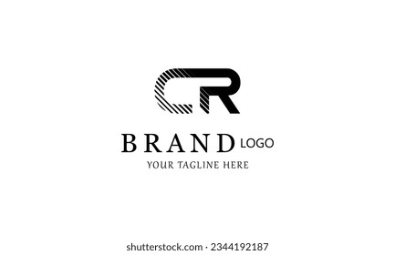 CR brand, creative, lining design company, black logo design.