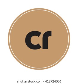 cr brown letters ,abstract background logo, design identity in circle, alphabet letter