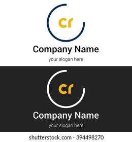 CR business logo icon design template elements. Vector color sign.