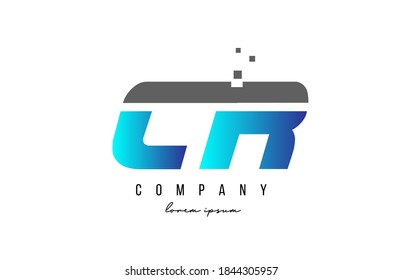 CR C R alphabet letter logo combination in blue and grey color. Creative icon design for business
