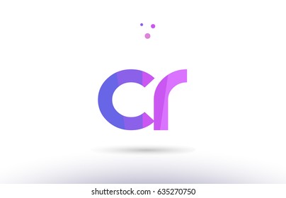 cr c r alphabet letter purple pink magenta blue colorful creative colors text dots creative company logo vector icon design template