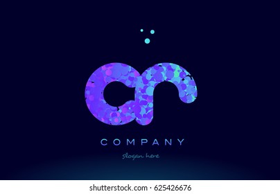 cr c r alphabet pink blue bubble circle dots creative letter company logo vector icon design template