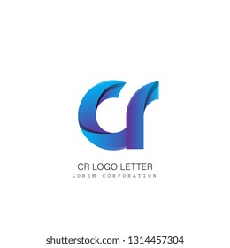 cr c r circle lowercase design of alphabet letter combination with infinity suitable as a logo for a company or business - Vector