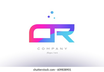 cr c r  creative pink purple blue modern dots creative alphabet gradient company letter logo design vector icon template