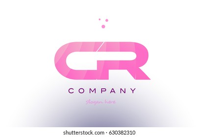 cr c r letter alphabet text pink purple dots creative company logo vector icon design template