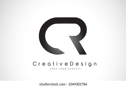 CR C R Letter Logo Design in Black Colors. Creative Modern Letters Vector Icon Logo Illustration.