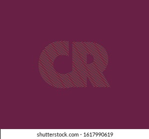 C&R, C R letters joint line logo vector, Abstract Typography letters