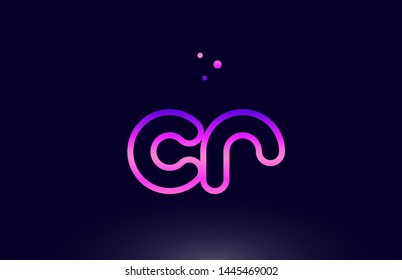 cr c r pink blue alphabet letter combination logo design suitable for a company or business