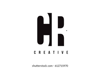 CR C R White Letter Logo Design with Black Square Vector Illustration Template.