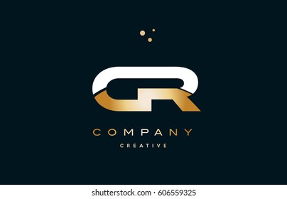 cr c r  white yellow gold golden metal metallic luxury alphabet company letter logo design vector icon template