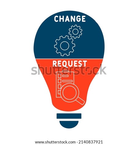 CR - Change Request acronym. business concept background.  vector illustration concept with keywords and icons. lettering illustration with icons for web banner, flyer, landing