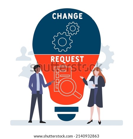 CR - Change Request acronym. business concept background.  vector illustration concept with keywords and icons. lettering illustration with icons for web banner, flyer, landing