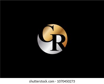 CR circle shape gold silver color design
