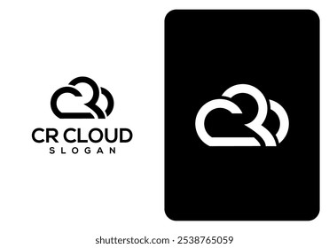 CR cloud logo design vector. Vector letter template design for branding.