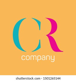 CR company logo template. Monogram letters C and R.