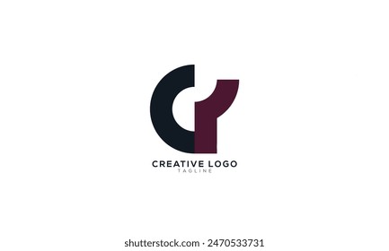 CR CP Abstract initial monogram letter alphabet logo design