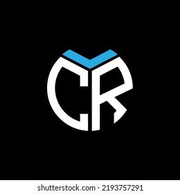  CR Creative Circle Buchstaben Logo Konzept. Entwurf des Buchstaben CR.
