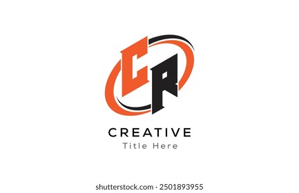 CR creative letter logo with circle area. Initial letter CR linked circle uppercase monogram logo. CR initial letter logo vector design.