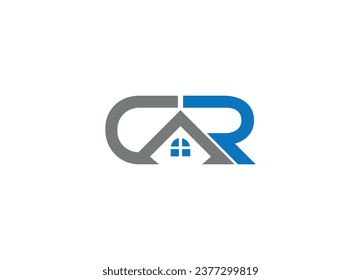 CR creative modern real estate logo design vector icon template