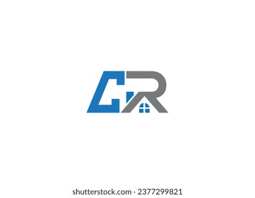 CR creative modern real estate logo design vector icon template