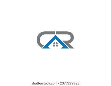 CR creative modern real estate logo design vector icon template