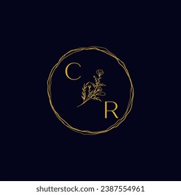 CR elegant wedding initial logo in high quality professional design that will print well across any print media