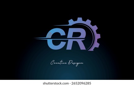 CR Gear Fusion Logo – Industrial Tech-Inspired Letter mark Futuristic Industrial Letter Mark Design for Technology and Engineering Brands.